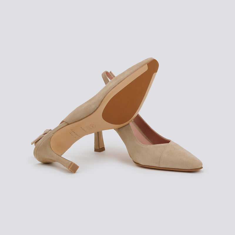 Calpierre beige women's slingbacks BDH33