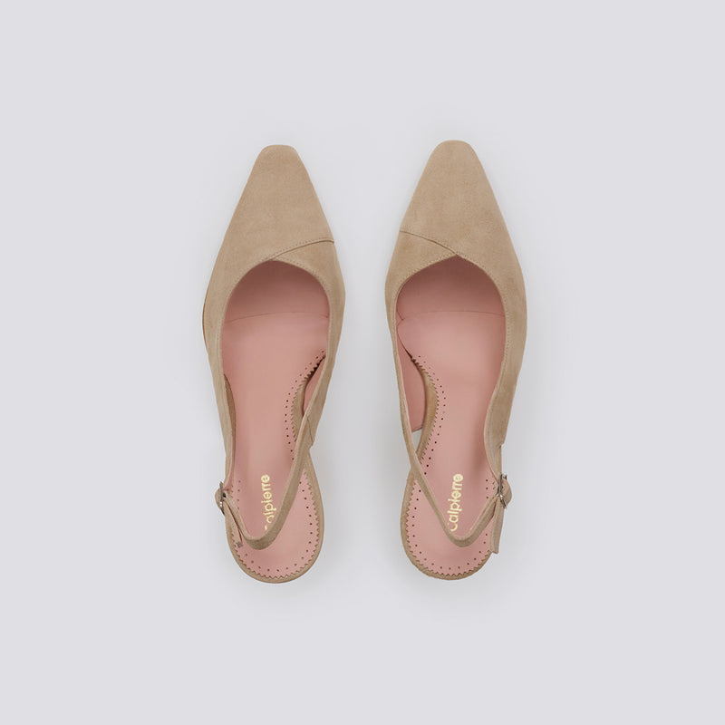Calpierre beige women's slingbacks BDH33